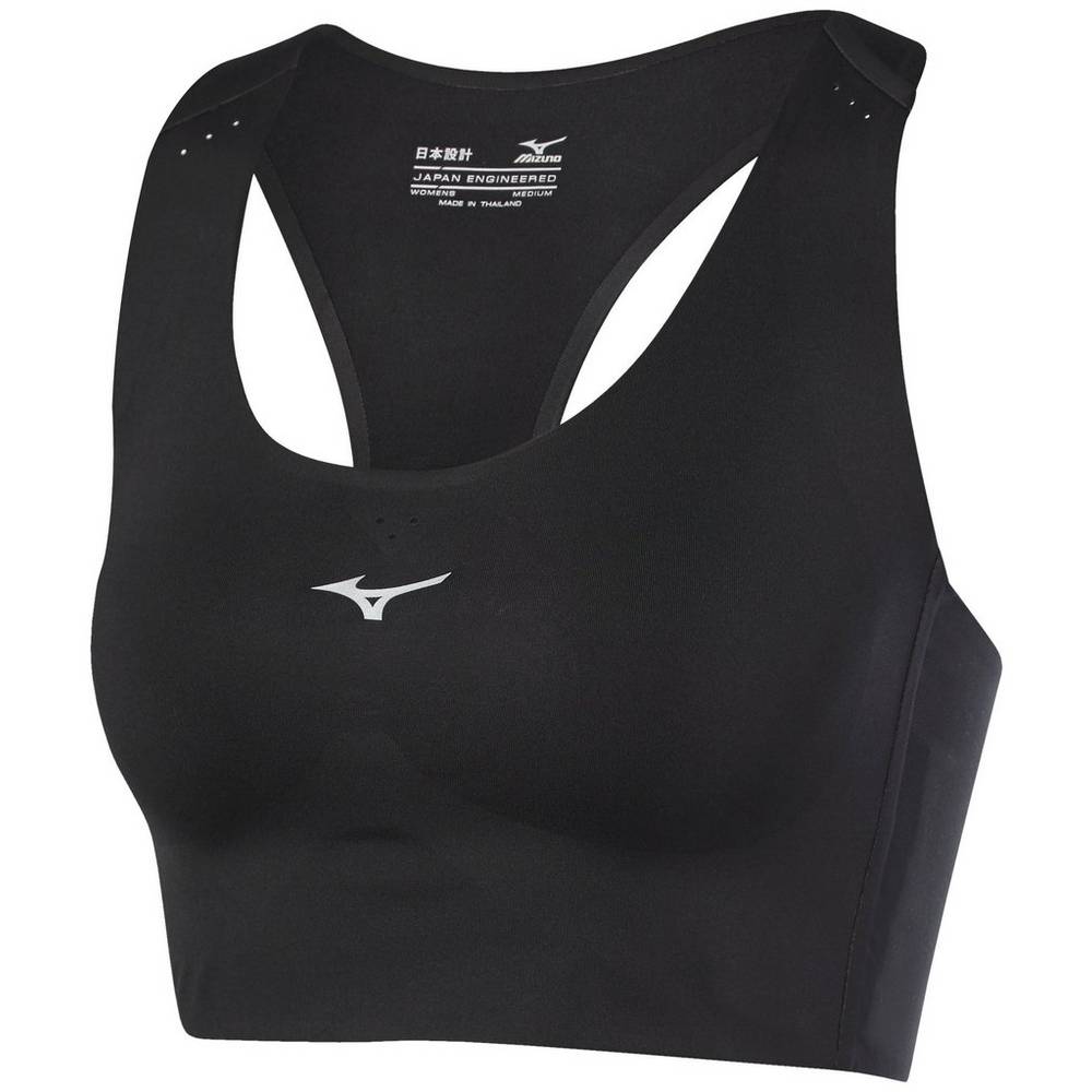 Womens Mizuno Aero Crop Sports Bra Black Philippines (TCIHFR613)